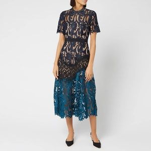 Self Portrait Prairie Lace Midi Dress NWT